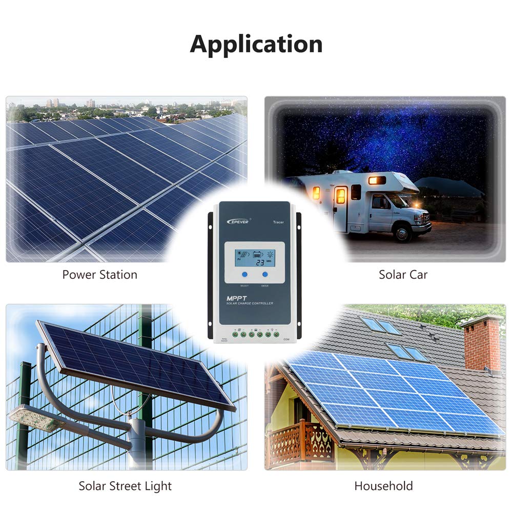 EPEVER® 30A MPPT zonne-laadregelaar 12V/24V automatische identificatie met LCD-display voor communicatie basisstations en huishoudelijke systemen - Tracer 3210AN