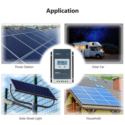 EPEVER® 30A MPPT zonne-laadregelaar 12V/24V automatische identificatie met LCD-display voor communicatie basisstations en huishoudelijke systemen - Tracer 3210AN