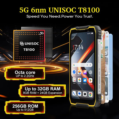 Blackview ROCK 2 PRO 5G Onbreekbare mobiele telefoon, Android 16, campinglamp 400 Im, 32 GB + 256 GB AI telefoon, 6,67 inch FHD+120 Hz, 15000 mAh, smartphone, onbreekbaar, 16 MP + 13 MP, IP69K/WiFi 5