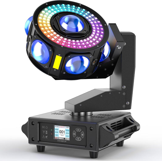 200W Moving Head LED RGBW Beam Disco Light Partylict 19CH/25CH Stage Lighting for Party Cellar Wedding Club Bar Floodlight - QUORE