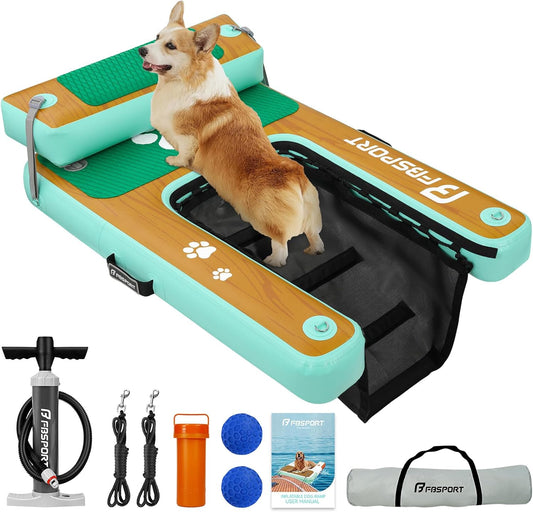 FBSPORT Drijvende watertoegangsladder voor honden, boot, meer, antislip EVA-ladder tot 100 kg