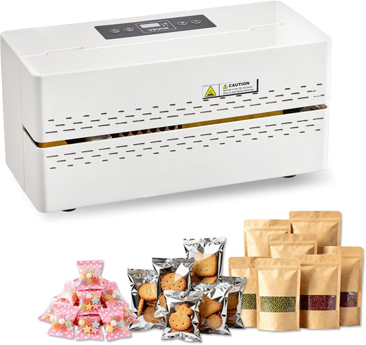 VEVOR Doorlopende sluitmachine, 0,8-1,2 cm afdichtingsbreedte, automatische doorlopende bandsealer met digitale temperatuurregeling, automatische uitschakeling, warmtesealmachine voor 0,0-0,0,008 cm