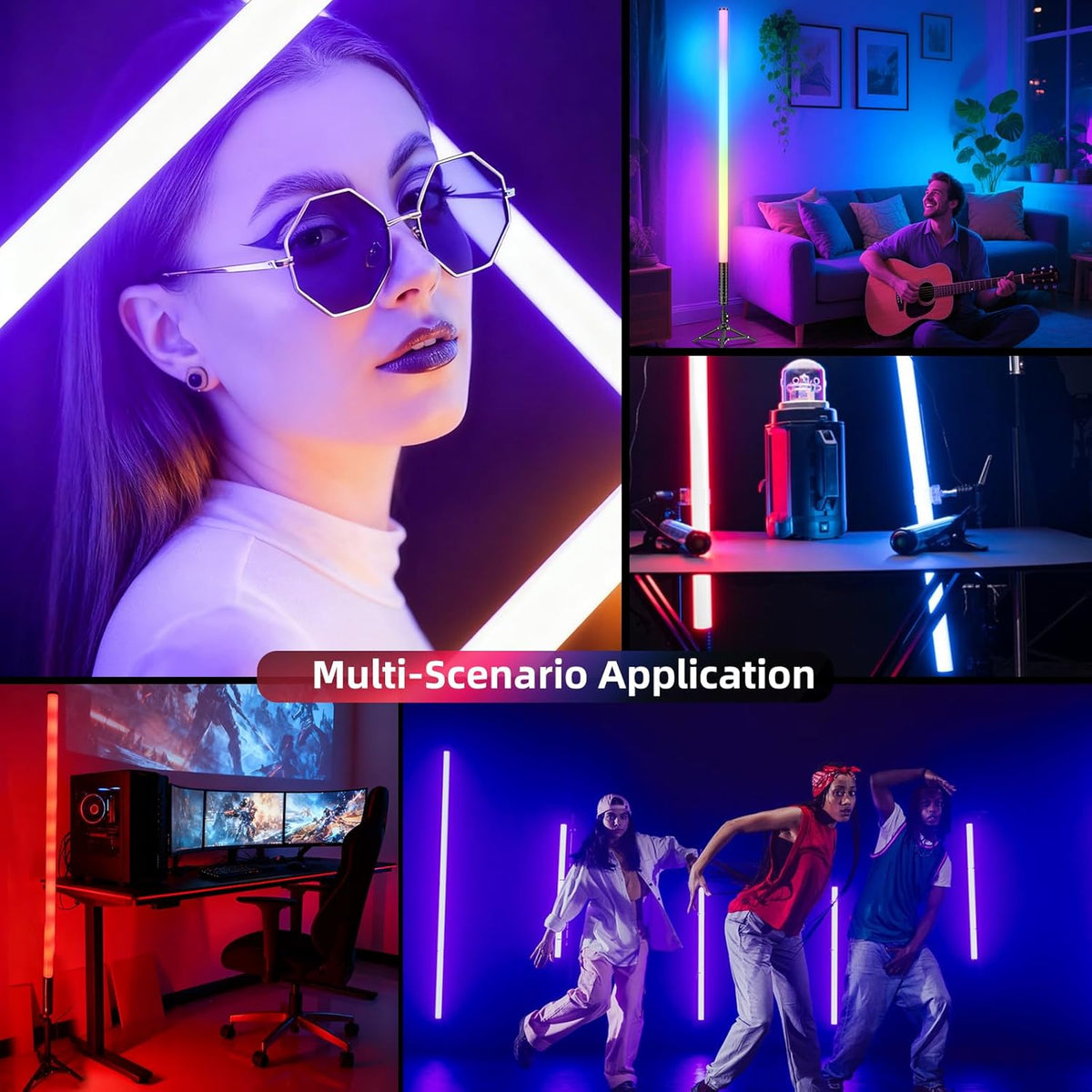 4 Stuks Led-Videolichtstaaf – Led Videolamp – Led Video Lichtstaaf – Rgb Videolicht – Handheld Fotografie Licht – 5000 mAh Accu – USB-C Opladen