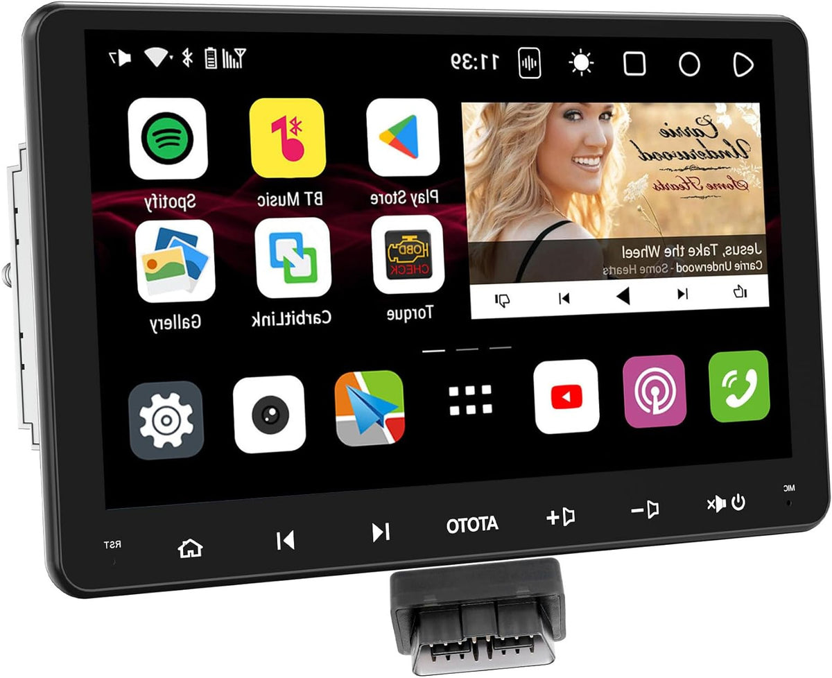 Android Autoradio – 2 DIN Autoradio – Car Radio – Multimedia Systeem – Auto Entertainment – 9 Inch QLED Touchscreen – Ingebouwde 4G LTE & Draadloze CarPlay en Android Auto