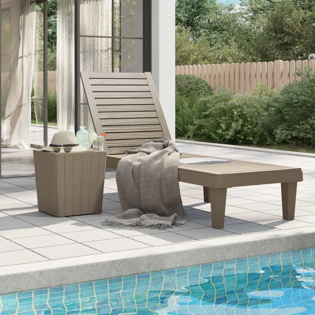vidaXL Lounger 155x58x83 cm polypropylene light brown - QUORE