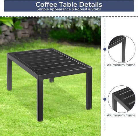 Ligstoel - Tuinligstoel - Ligbed - Ligbeddenset - met Bijzettafel - Kussens - Stapelbare - Verstelbaar -  Weerbestendig - voor Tuin - Zwembad - Strand - Aluminium - 64 x 153 x 83.5 cm Ligstoel - 46 x 35 x 28.3 cm - Grijs