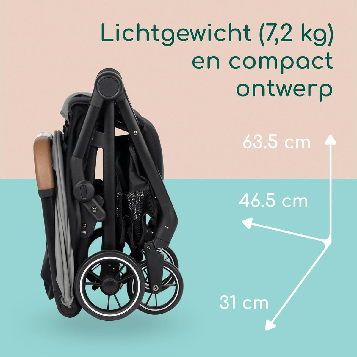Bebeconfort Sunlite, Baby kinderwagen, 0-4 jr. (max. 22kg), lichtgewicht kinderwagen, vlakke ligstand, automatisch en compact inklapbaar, ligstand met één hand, grote opbergmand (5kg), Tinted Gray