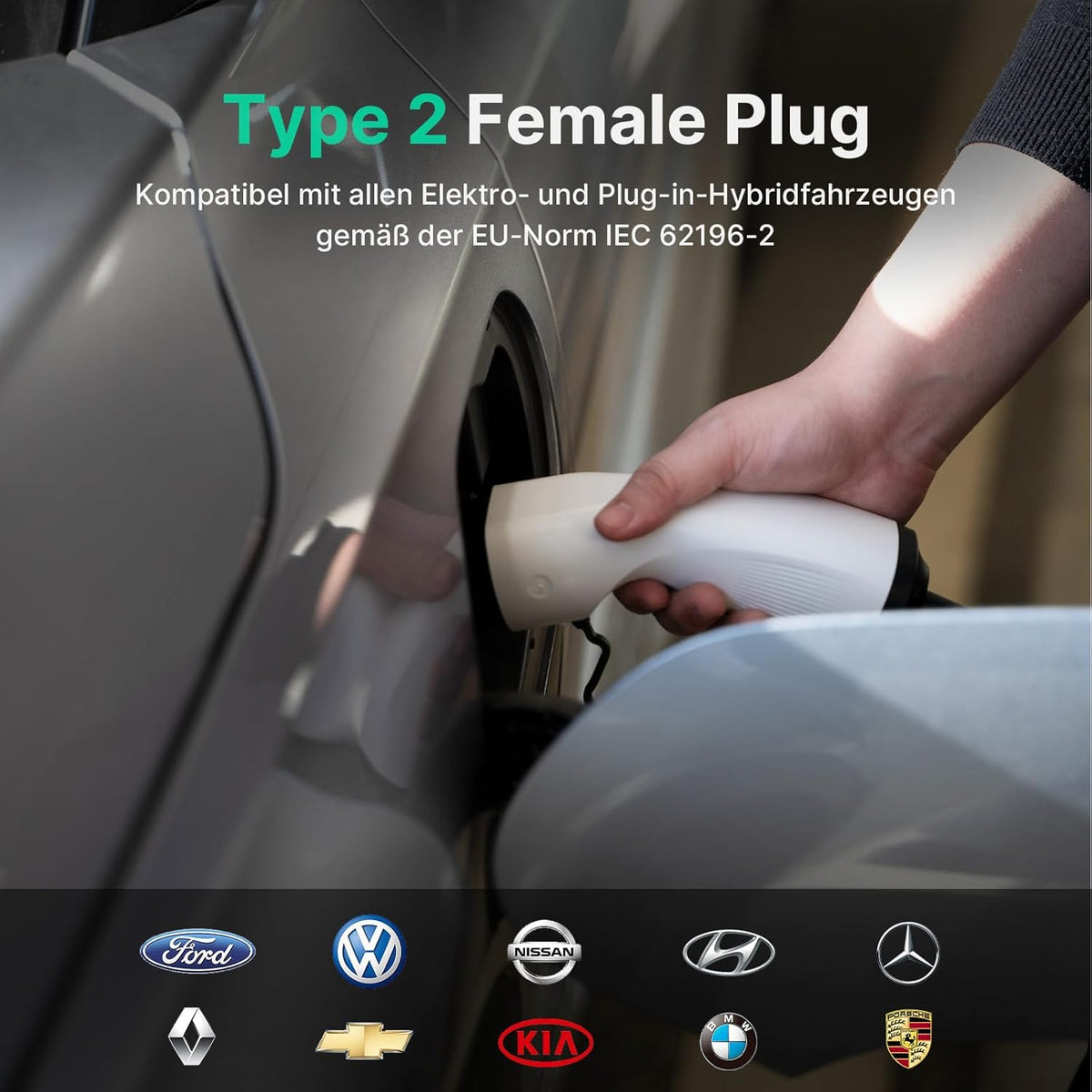 Type 2 Mobile Wallbox 11 KW met 16 A CEE-stekker, [3-fasig | 6A -16A | 6m laadkabel ] draagbare EV oplader, IP66 waterdicht mobiel laadstation voor EV PHEV draagbare tassen