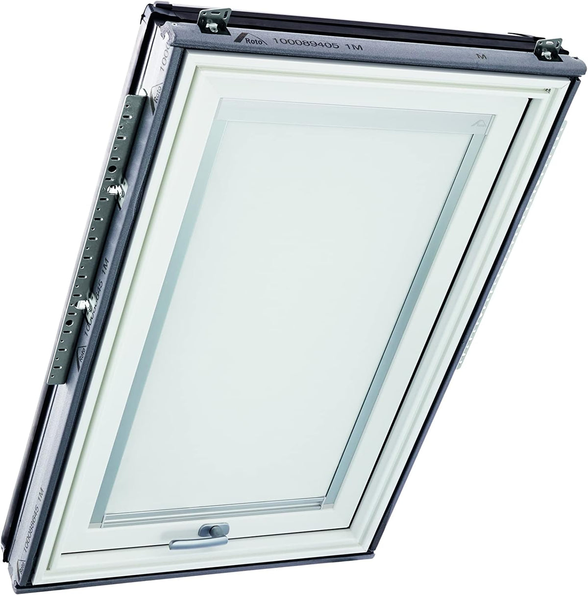 Origineel Roto Verduisterend Rolgordijn ZRV - Bijna Volledige Verduistering - Geleiderail Zilver - Voor Dakraam Serie Designo R6/R8, i8 en Classic 64/84 - Maat 114/118 | 11/11 - Kleur Stof Wit