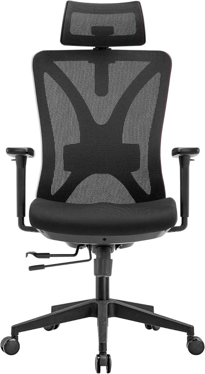 Ergonomische Bureaustoel Voor Volwassenen – Office Chair – Werkstoel – Bureaustoel Zwart – Bureaustoel Met Hoofdsteun – Volledig Verstelbaar – EN-1335 Gecertificeerd