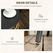 Tuinstoelen - Tuinmeubelen - 3-Delige - Tuin Eettafelstoelen - Inklapbaar Stoelen & Tafel - Weerbestendig - Stabiel - met Kussen - voor Terras - Balkon - Staal - 46 x 37 cm Tafel - 62 x 65 x 78 cm Stoel - Zand/Zwart