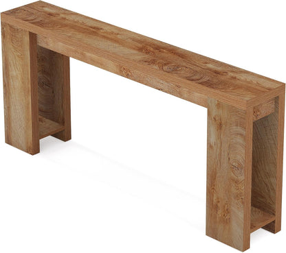 Tribesigns 160 cm Extra Long Console Table, Farmhouse Wooden Sofa Table Behind the Sofa, Narrow Accent Table for Entrance, Living Room, Hallway, Entrance, Foyer, Light Oak Brown