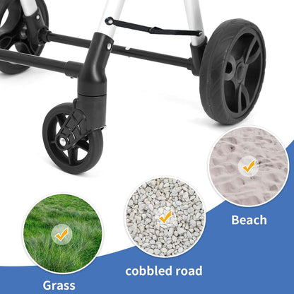 Boodschappentrolley, 4 wielen boodschappentrolley, 46L aluminium winkelwagentje, opvouwbare boodschappentrolley met geïsoleerde koeltas (zwart)