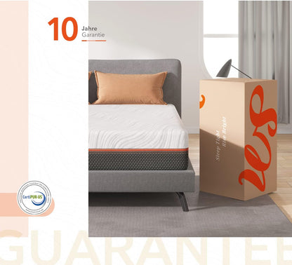 Sweetnight Izer Matras, 140 x 200 cm, hoogte 20 cm, 7-zone veermatras, hardheid H3, 140 x 200 cm, met gel geheugenschuim, Öko-Tex gecertificeerd pocketveringmatras