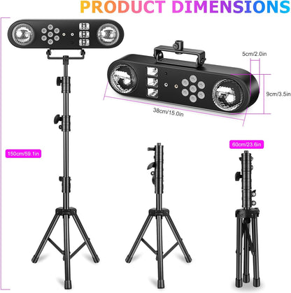 5-in-1 disco party lichtstandaard / disco bal / par light / blacklight strobe effecten / afstandsbediening / geluidsgeactiveerd voor muziek show concert decoratie