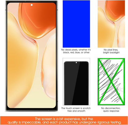 (US Versie) OLED LCD-scherm voor Samsung Galaxy S24 Ultra SM-S928U SM-S928U1 6,8 inch lcd-display, reservescherm, touchscreen, montage met reparatie (zwart met frame, vingerafdrukhouder)
