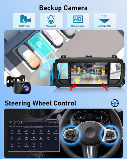 NHOPEEW Android autoradio 2G + 64G voor Citroen Jumpy 3/Peugeot Expert/Toyota Proace 2016-2021 - Draadloze Carplay & Android Auto - Stereo Android 9 inch met WiFi EQ GPS + AHD achteruitrijcamera en