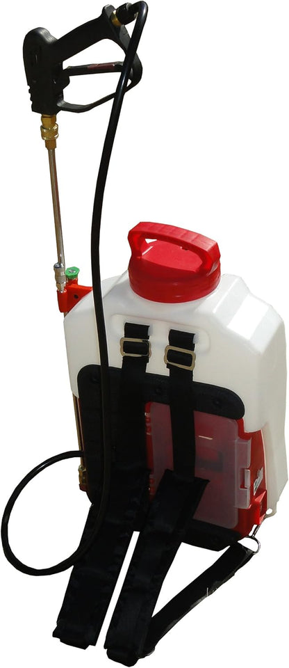 Elektrische Rugsproeier – Backpacksproeier – Batterijsproeier – Dorsale Sproeier – Tuinsproeier – 16 Liter Tank – 9 Meter Sproeibereik – 3 Liter Per Minuut Flow – 40 cm RVS Lans – 2 Batterijen
