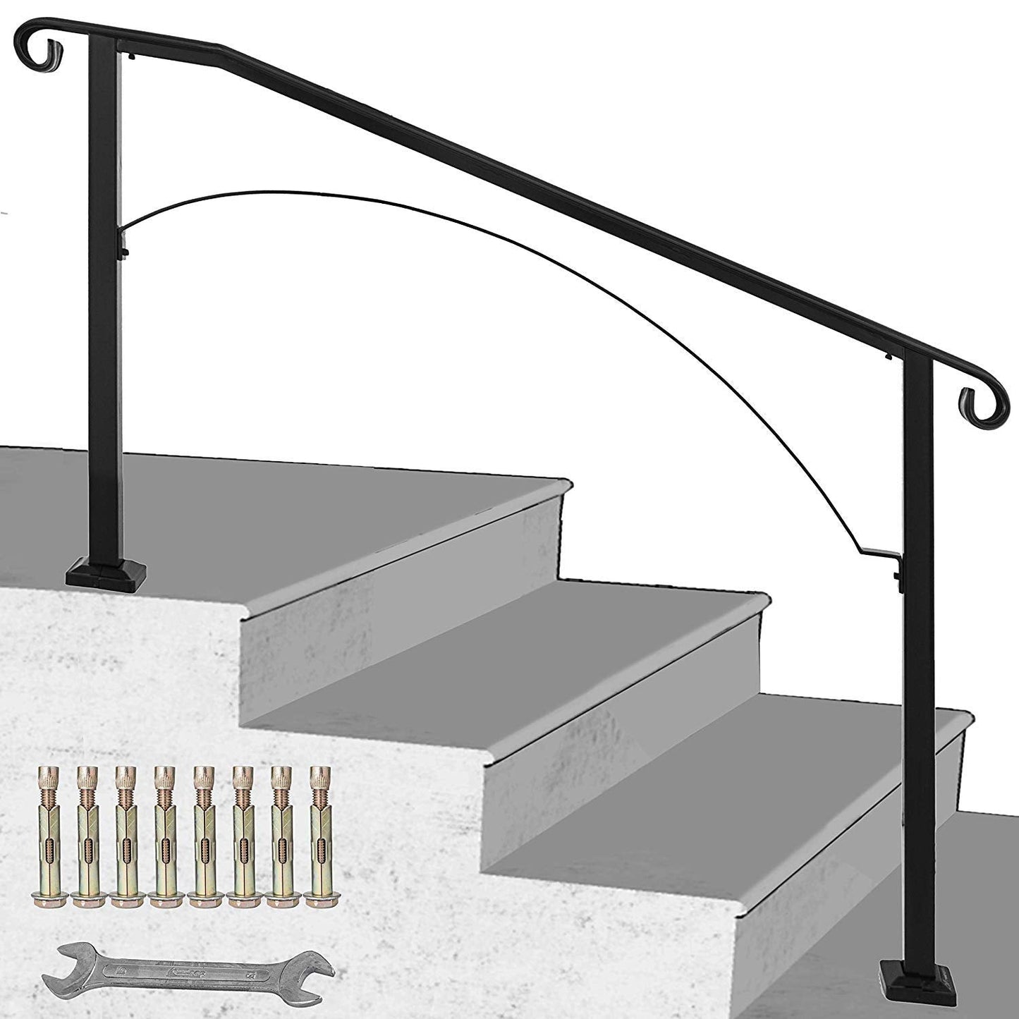 Leuningen, zwart, trapleuningen, ladder, leuningen, ladder, leuning, reling voor binnen en buiten