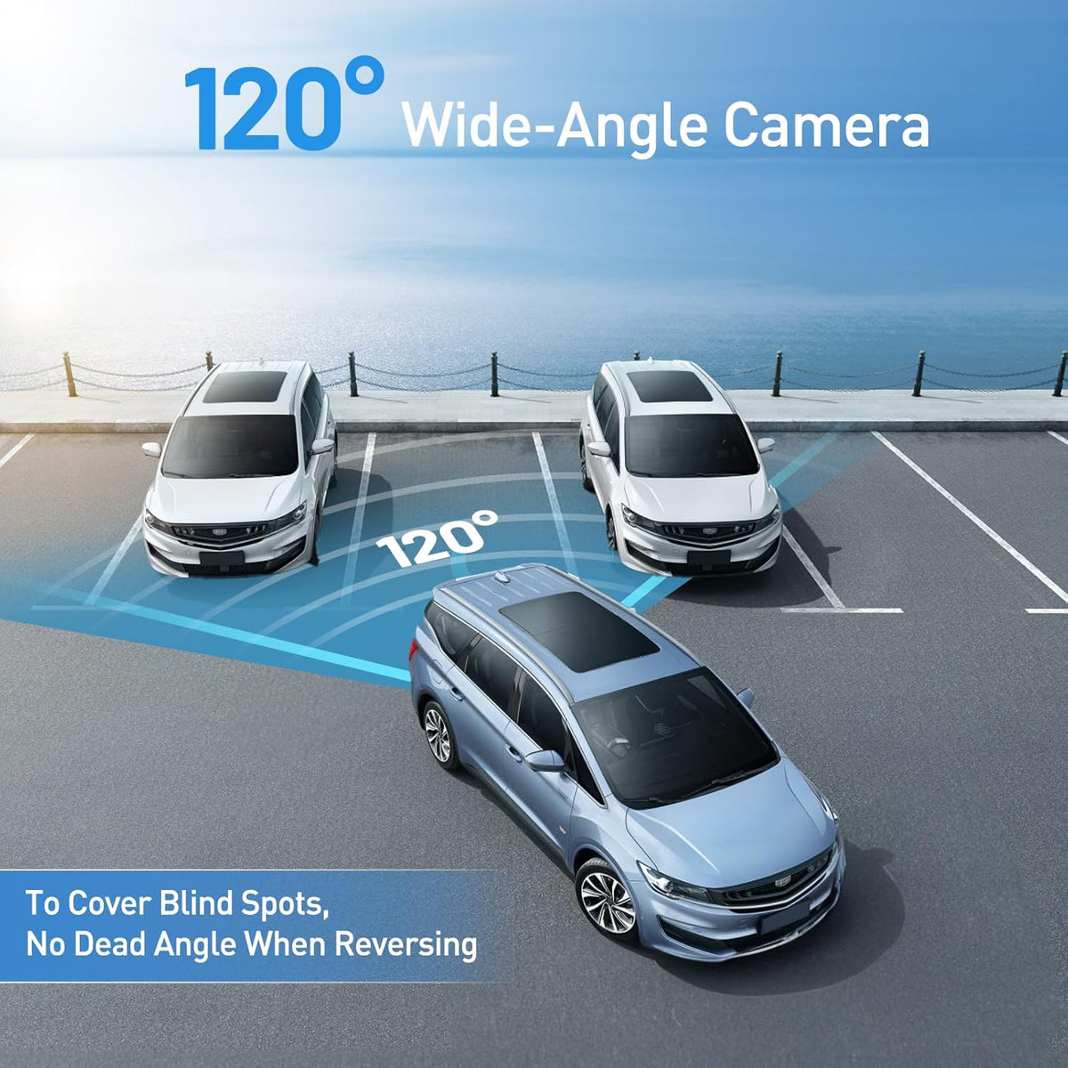 Draadloze achteruitrijcamera, 5 inch digitale achteruitrijcameraset, 1080P monitor, met ingebouwde draadloze zender, draadloze parkeerhulp, IP66 waterdichte achteruitrijcamera's voor auto, vrachtwagen