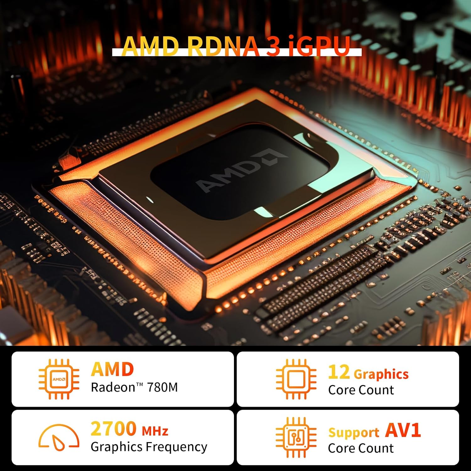 AWOW Mini Gaming PC with AMD Ryzen 7 7840HS (8 Cores, Up to 5.1GHz), 32GB DDR5, 1TB PCIe 4.0 SSD, Radeon 780M Graphics, 4K Triple Display, Silent Operation, WiFi 6, BT 5.2, Dual 2.5G LAN - QUORE