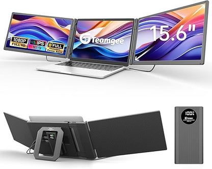 Draagbare Monitor – Extra Scherm – Laptop Expansie – LCD Display – 15,6 Inch Triple Variant – 10.000mAh Powerbank – Full HD IPS Scherm