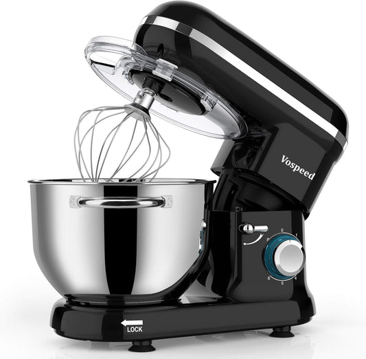 Keukenmachine – Kneedmachine – Keukenmixer – Deegmixer – Standmixer – Zwart – 1500W Motor – 6,2QT Rvs Kom