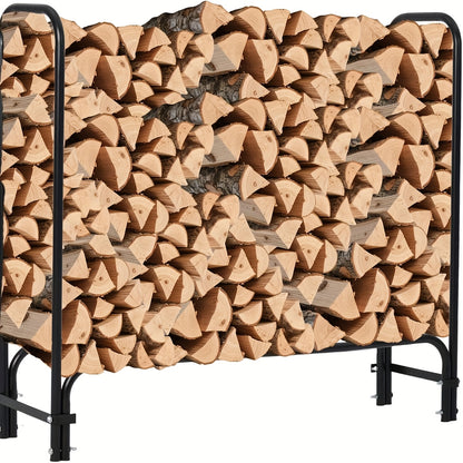Houtopslagrek – Brandhoutrek – Houtopslagstandaard – Houtopslaghouder – Houtopslagmeubel – Stevige Metalen Constructie – Draagvermogen 907 kg – 121,92 cm Breed – Binnen en Buiten Gebruik