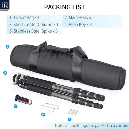 Koolstofvezel Reisstatief – Camera Statief – Fotostatief – Tripod – Driepootstatief – Compact Opvouwbaar 47 Cm – Max. Draagvermogen 15 Kg