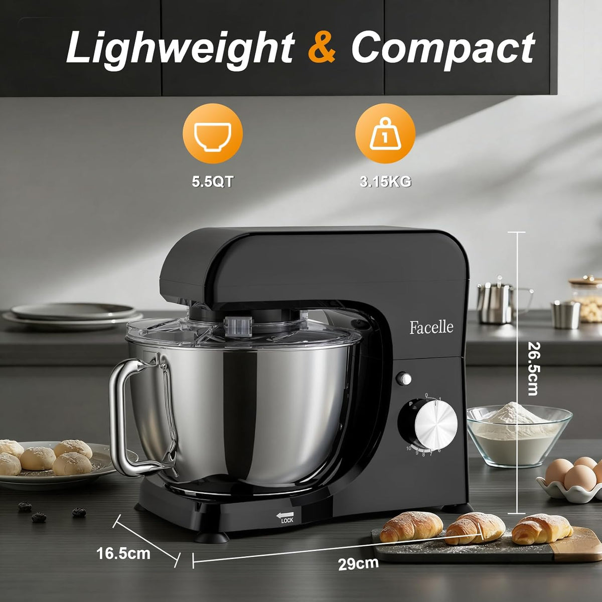 Facelle Stand Mixer - Zwart