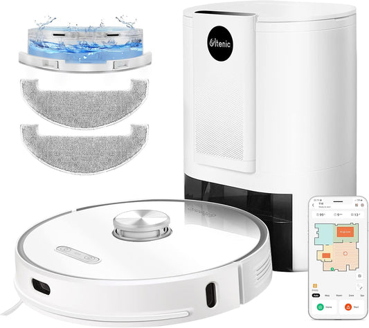 Ultenic T10 Robotstofzuiger met automatisch afvoerstation, 3000 PA zeer krachtig, lasernavigatie, bediening via app en Alexa, ideaal voor huisdieren en grote huizen