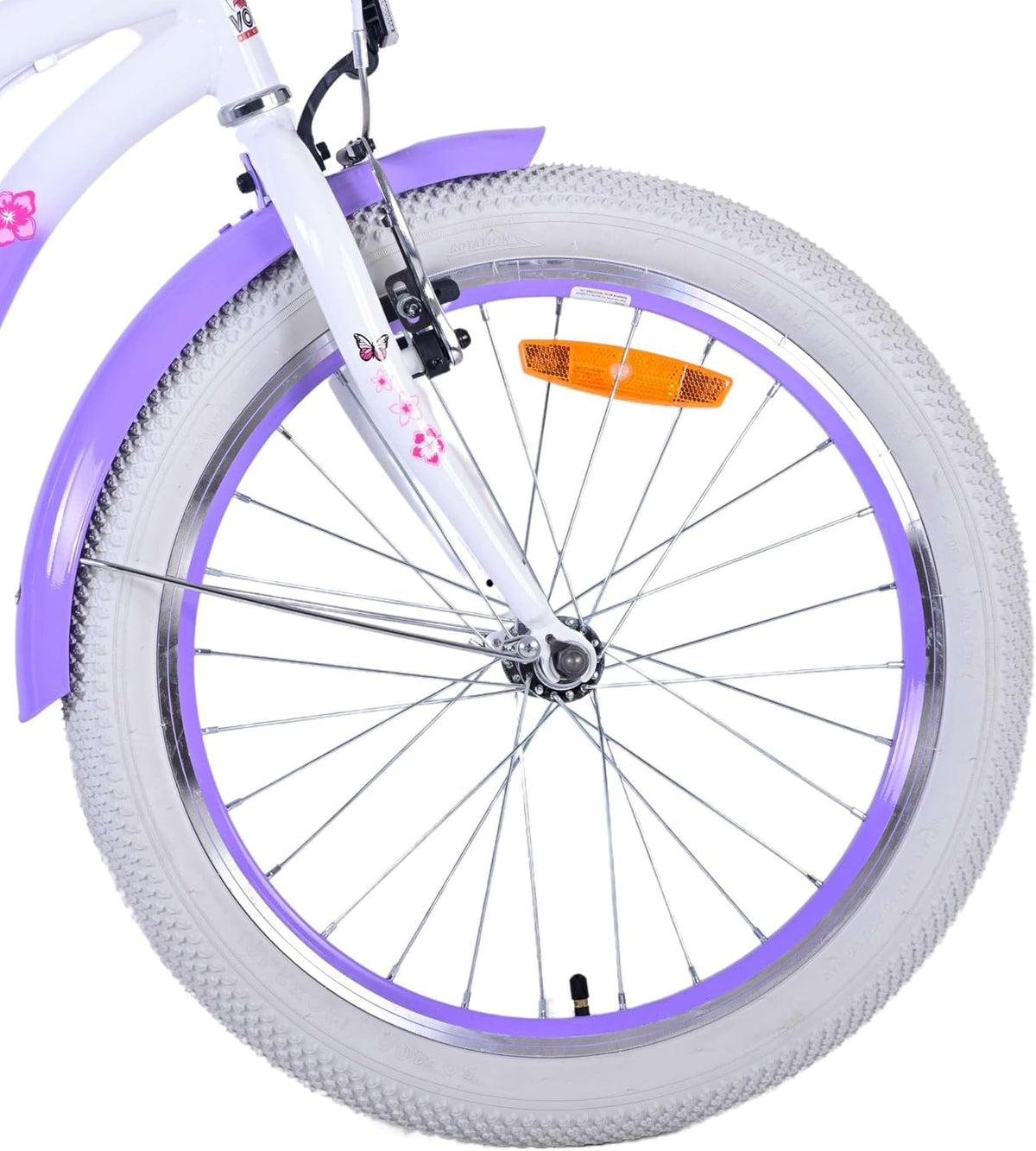 Meisjesfiets voor 6-8 jaar, 20 inch, met mand en bagagedrager, Lovely Fuchsia