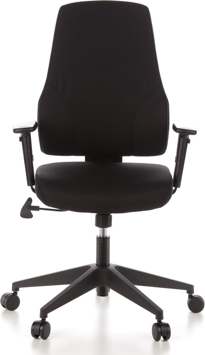hjh OFFICE 608100 professionele bureaustoel PRO-TEC 100 zwart stof draaistoel met verstelbare rugleuning