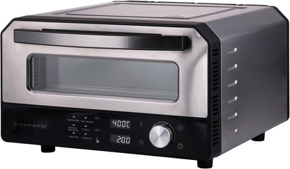 Pizzaoven 43 x 48 x 27 cm, behuizing van roestvrij staal, 6 gaarinstellingen tot 400 °C, 1700 W, Kooper X