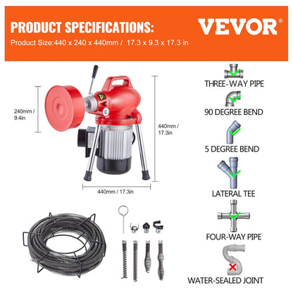 VEVOR XX250W Tube Unlocker, 5/8 Inches, 66 Feet, 250 W
