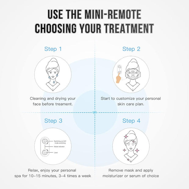 Lichttherapie - Rood Licht Therapie - LED-Therapie - LED-masker - Nabij-Infrarood Roodlicht - voor Gezicht - 3-Kleuren-LED -Verzorgingsapparaat - met Anti-aging - Rimpels - voor Alle Huidtypes - Wit