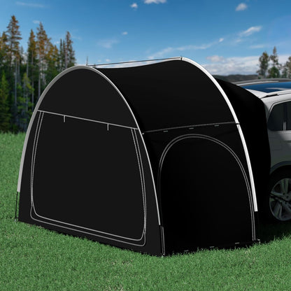 SUV Auto Tent, SUV Campingtent met Drie Deuren die aan alle Drie de Zijden Opengaan, Waterdichte en UV-Bestendige Grote Ruimte Autotent Achterklep voor Kamperen, EU-QCZP-BK
