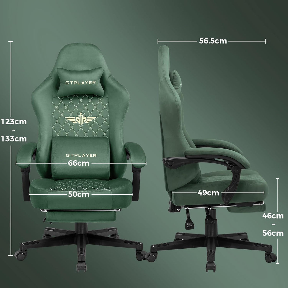 Gamingstoel – Gamestoel – Gaming Chair – Bureaustoel – PC Stoel – Ademend Stof – Verstelbare Voetensteun – Max 150 kg