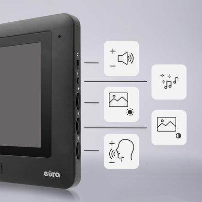 Eura VDP-45A3-TY Alpha+ TUYA WiFi Video deurintercomsysteem 4-draads 7 inch kleurenmonitor zwart