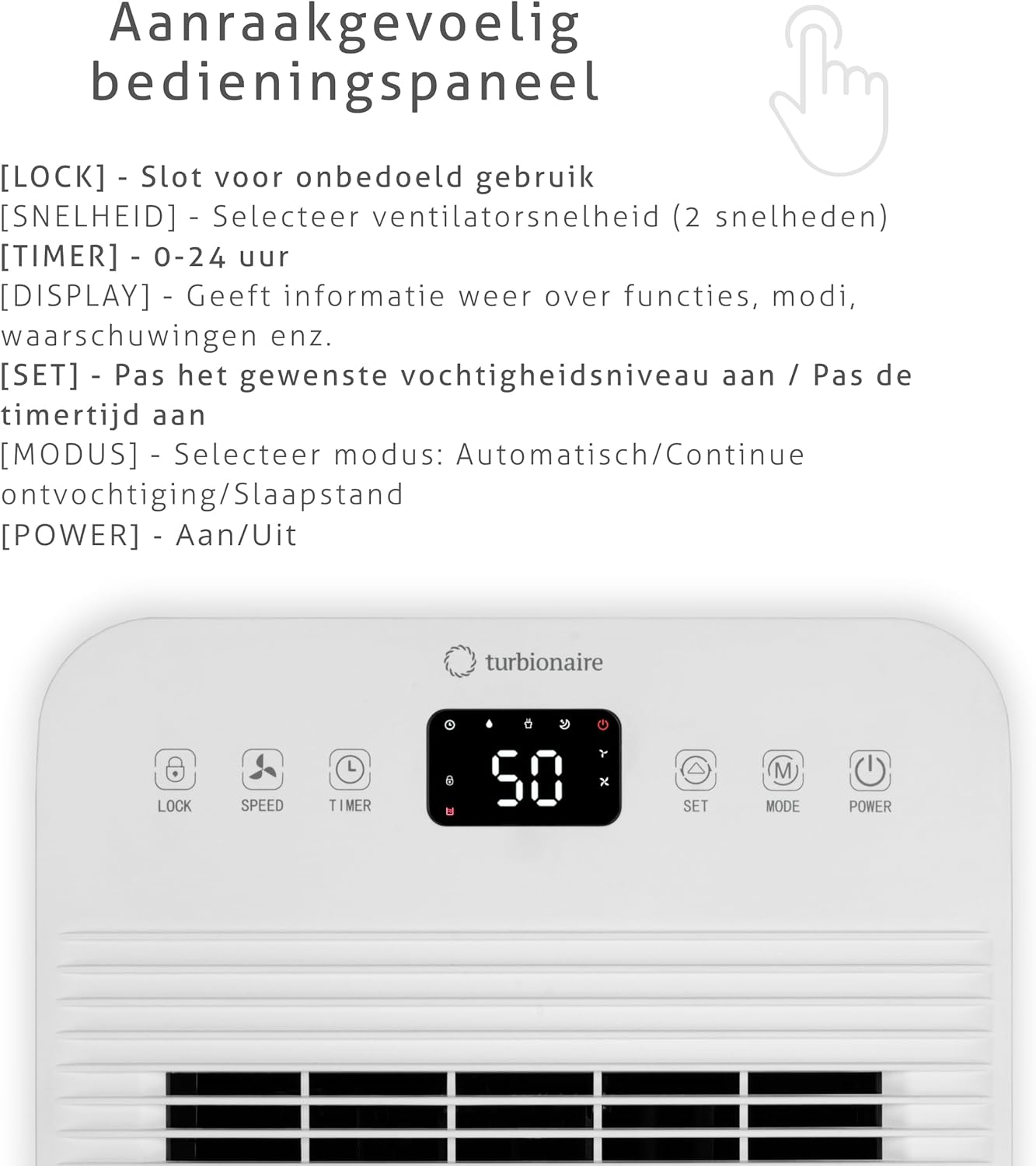 Luchtontvochtiger – Ontvochtiger – Vochtvreter – Luchtdroger – Compressorontvochtiger – 10 Liter/24u – Stil 38 dB