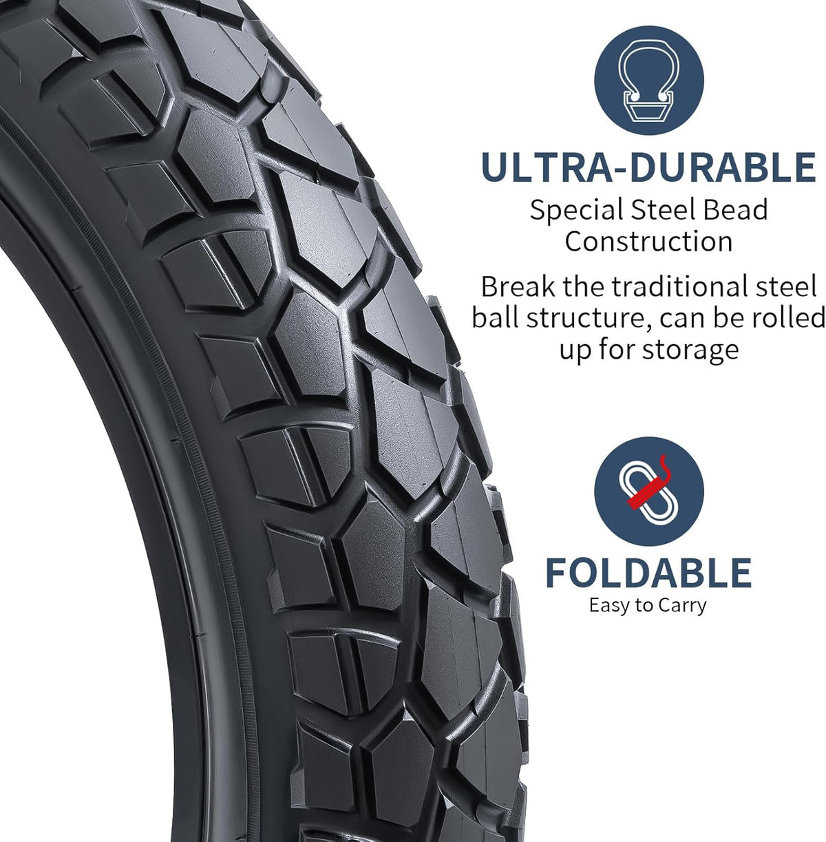 YUNSCM 2-PCS 20-inch Heavy Duty 20x4.0/98-406 Fat E-Fietsbanden 20inch FatFietsbanden Compatible with Electric 20x4.0 20X4 All-Terrain Directional TreadFietsbanden (Y-1327)