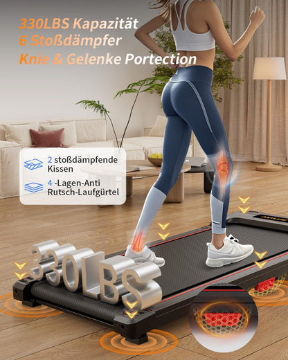 Anylife treadmill, desk walking pad, ramp runner, compact Treadmill, running machine, silent running mat, LED display, treadmill for home 150kg - QUORE