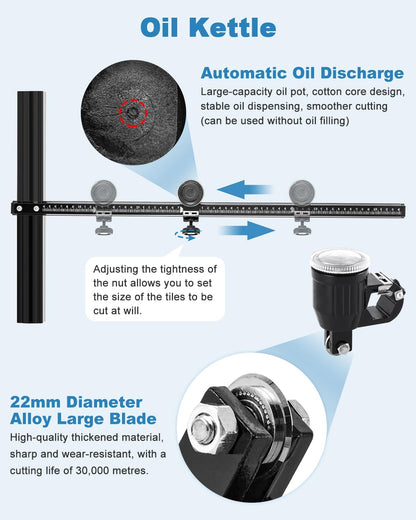 MXBAOHENG Handmatige Tegelsnijder 600mm Groot Formaat Tegel Cutter Tool Kit Tegel Cutters voor Keramische Tegels met 1 Krachtige Tang en 5Pcs Snijbladen