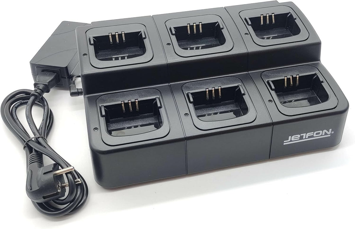 Multi-oplader – Multi-charger – Oplaadstation – Batterijlader – Walkietalkie lader – Laadt 6 apparaten tegelijk – Automatische laadbesturing