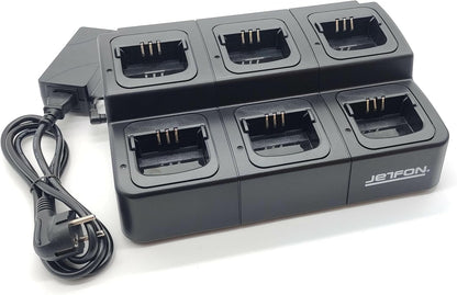 Multi-oplader – Multi-charger – Oplaadstation – Batterijlader – Walkietalkie lader – Laadt 6 apparaten tegelijk – Automatische laadbesturing