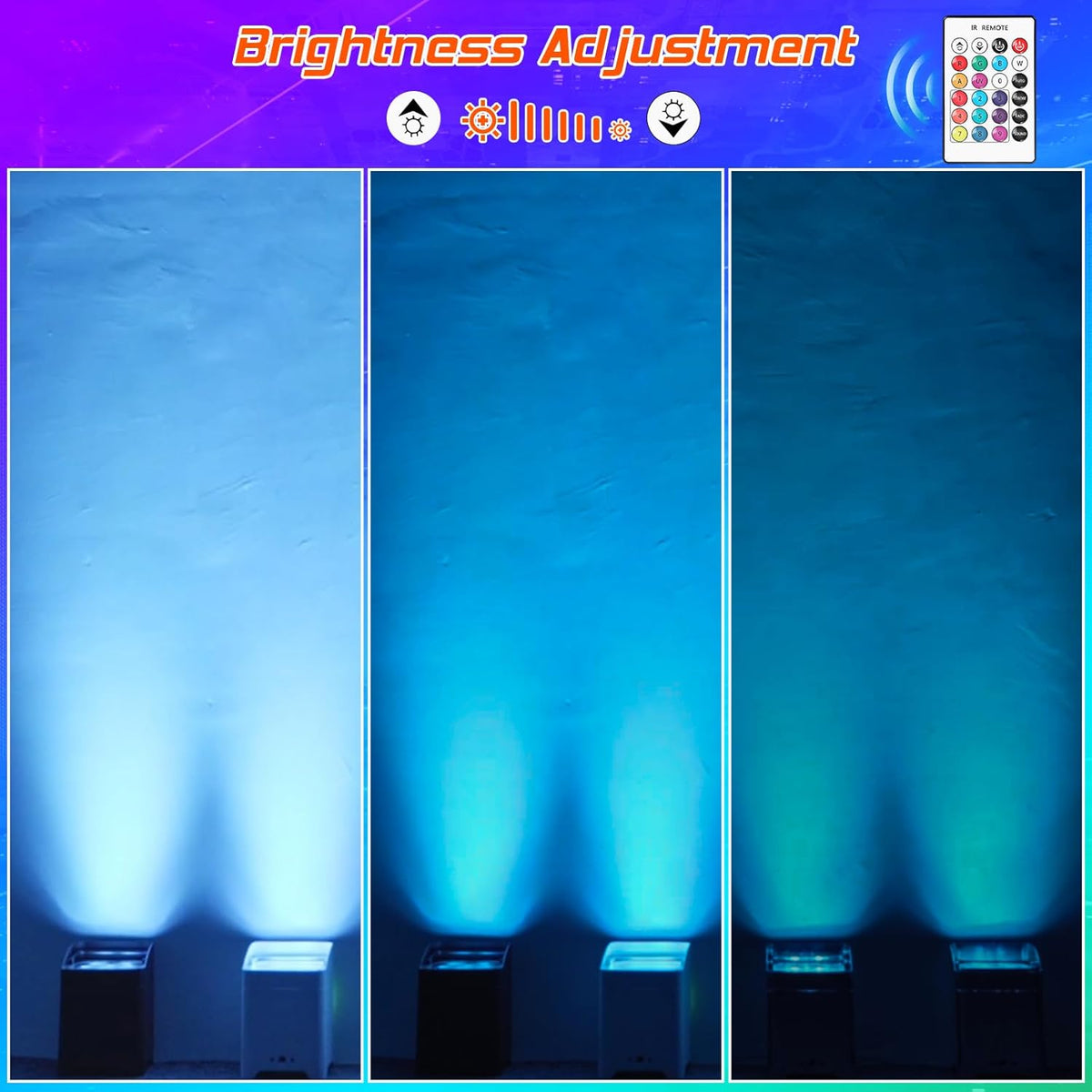 108W LED Par Spotlight – Draadloze LED Spot – Uplight – DJ Verlichting – Feestverlichting – RGBWA+UV Kleurmix – Oplaadbare Accu & Draadloze DMX Bediening – Wit