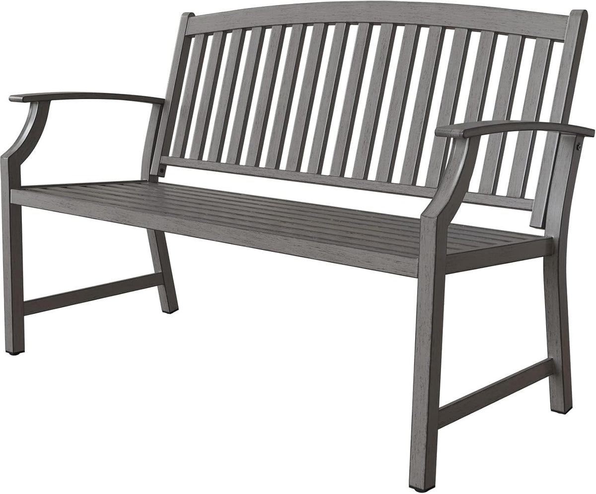 Grand patio Buitenbank, tuinbank met roestwerend aluminium stalen metalen frame, kleuren naar keuze, geschikt voor binnen, buiten, terras, park (grijs)