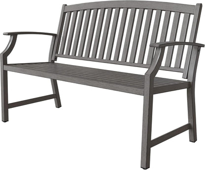 Grand patio Buitenbank, tuinbank met roestwerend aluminium stalen metalen frame, kleuren naar keuze, geschikt voor binnen, buiten, terras, park (grijs)