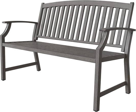 Grand patio Buitenbank, tuinbank met roestwerend aluminium stalen metalen frame, kleuren naar keuze, geschikt voor binnen, buiten, terras, park (grijs)