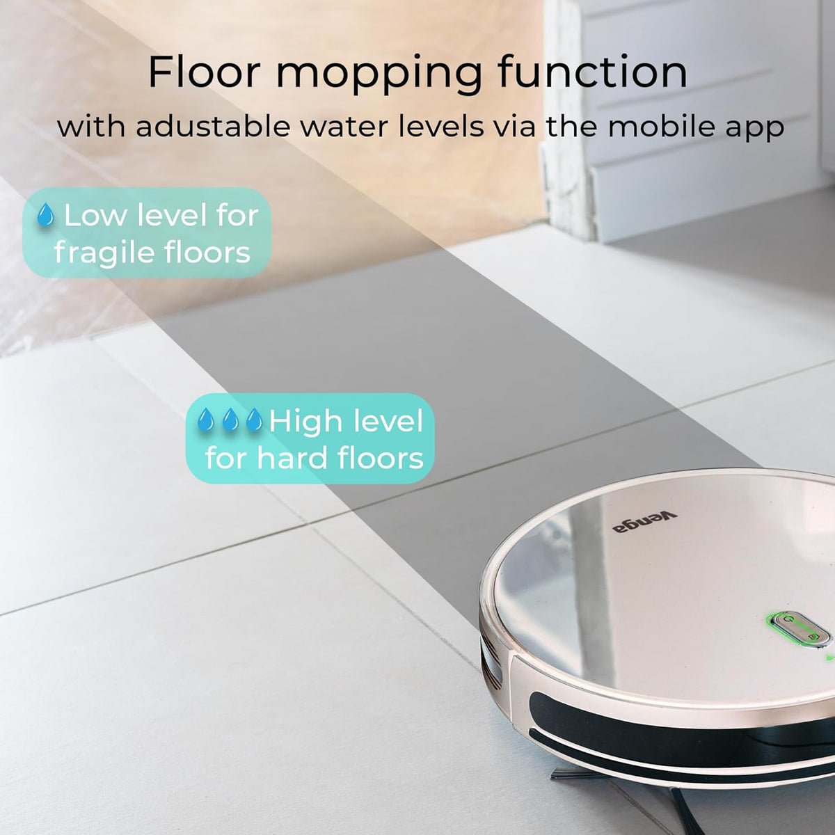 Venga! Robotstofzuiger met Dweil, Gyroscoopnavigatie en App, Wit, VG RVC 3001 WH